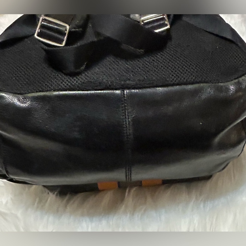 Coach Charles Varsity Men's Black/Charcoal and Orange Backpack - Picture 8 of 15